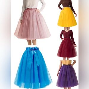 5 Lot of Adult Tulle Skirt in Multiple Colors. Assorted Rainbow. Sz L